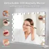 Hollywood Make-Up Mirror with Lighting 20 LED,Bluetooth Player, 80x60cm Large Cosmetic Mirror with 3 Dimmer Light ,USB,Touch 4