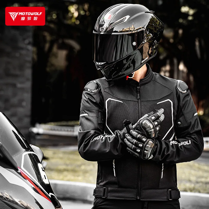 Motorcycle jacket Motowolf Men Women Summer Breathable Mesh Biker Jacket with CE Armor