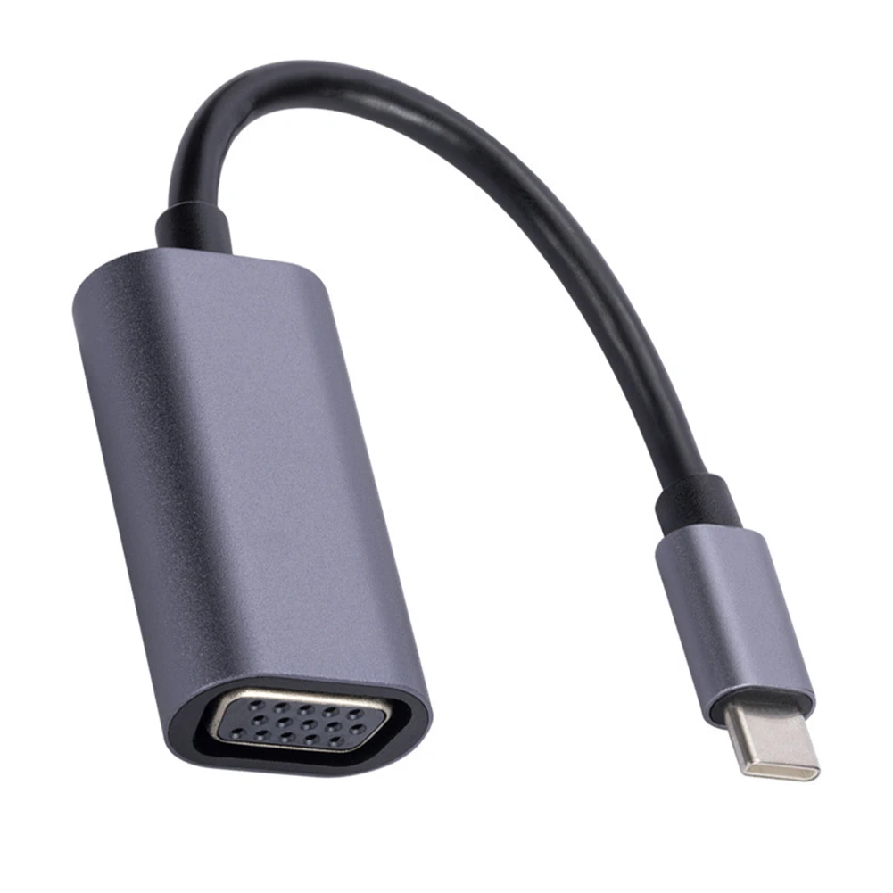 USB C에서 VGA 디스플레이 어댑터 케이블 지지대, 핫 스왑 비디오 케이블 변환기, 휴대폰 노트북, 맥북 에어 및 프로용, 1080P HD
