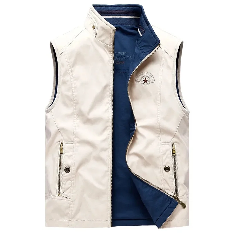 

Autumn Outdoor Vest Luxury Cotton Jackets 2023 Mens Bomber Camping Fashionable Bigsize Sleevelesswo Military Coats
