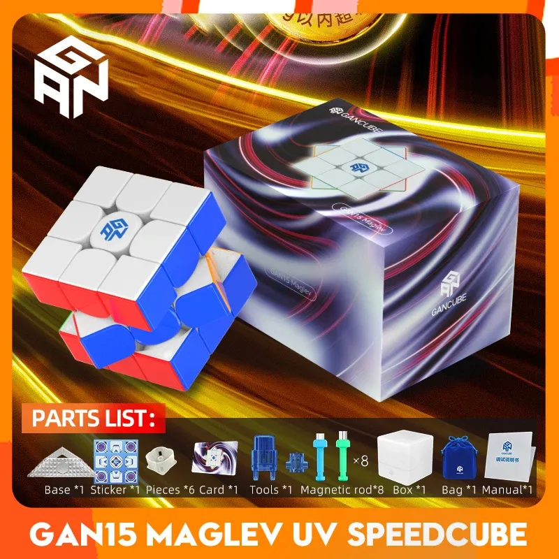 [CubeFun]Gan 15 Maglev UV Magnetic Magic Speed Cube GAN15 M Stickerless Professional Fidget Toys GAN 15M Cubo Magico