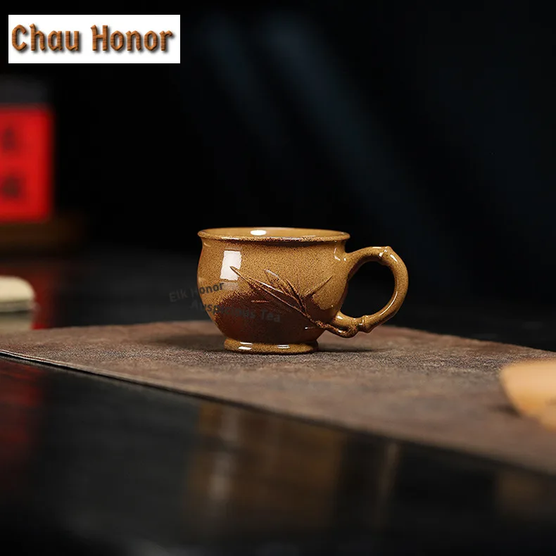 Yixing Purple Clay Dragon's Blood Sand Teacup Vintage Tea Bowl Jug Tea-tasting Meditation Cup Chazhan Master Cups Cafes Supplies