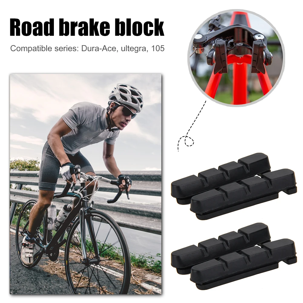 4pcs Road Bike Brake Pads Rubber V Brake Block for DURA ACE ULTEGRA 105 Bicycle