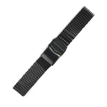  Stainless Steel Shark 4.0 Mesh Strap Diving Watch Band Solid Adjustable Safety Buckle 18/20/22mm Bracelet Accessories Men Luxury 