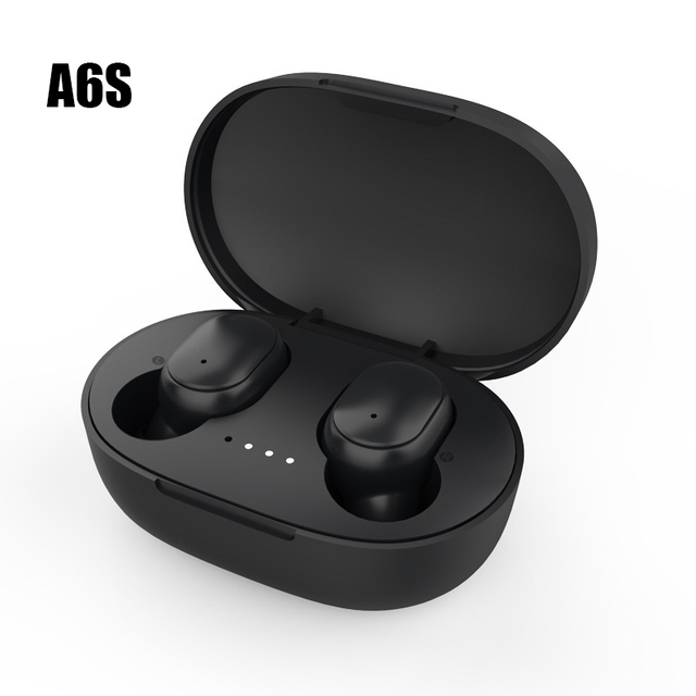 A6S Smart Digital Display Bluetooth Headset Wireless Mini HIFI Headset Stereo in-Ear Sports Earphone with Mic & Charging Box