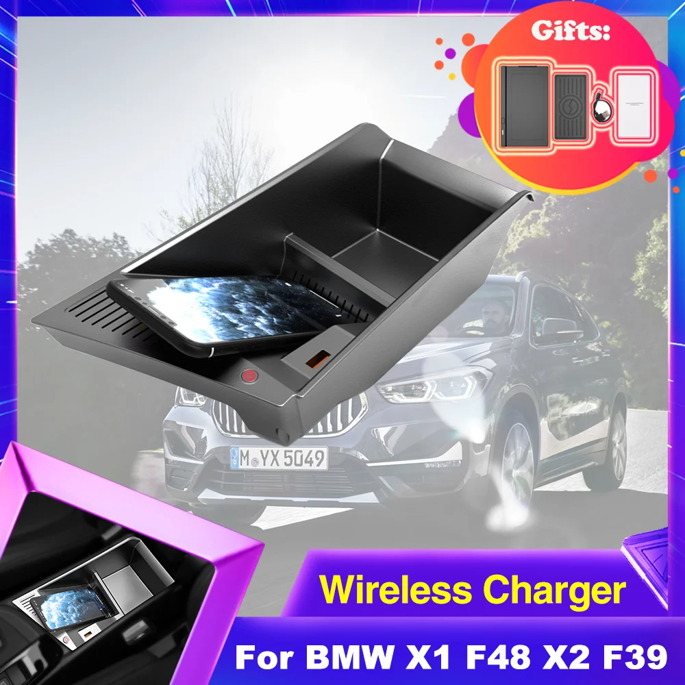 

Автомобильная Беспроводная зарядка 15 Вт для BMW X1 F48 X2 F39 2016 ~ 2022 2017 2018 2019 2020 2021, подлокотник для телефона, быстрое зарядное устройство, зарядная панель, станция для iPhone