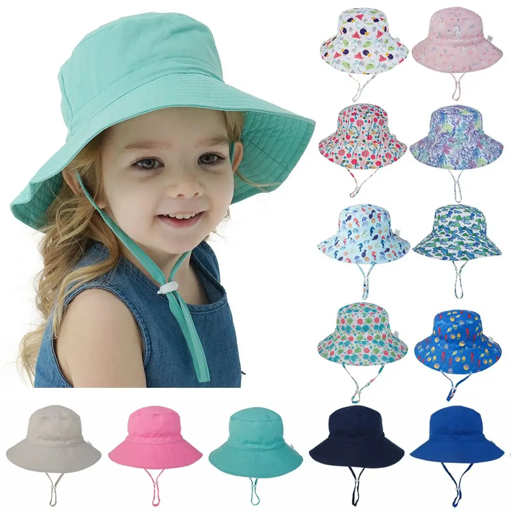 Outdoor Beach Hat Summer Baby Sun Hat for Girls Boys Kids Bucket Cap 0-8 Years cotton beanie,leather hat,fur hats