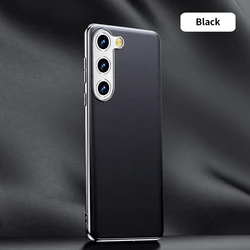 Premium Genuine Cowhide Leather Plating Shockproof Phone Case Cover for Note 20 Ultra (Black (2))