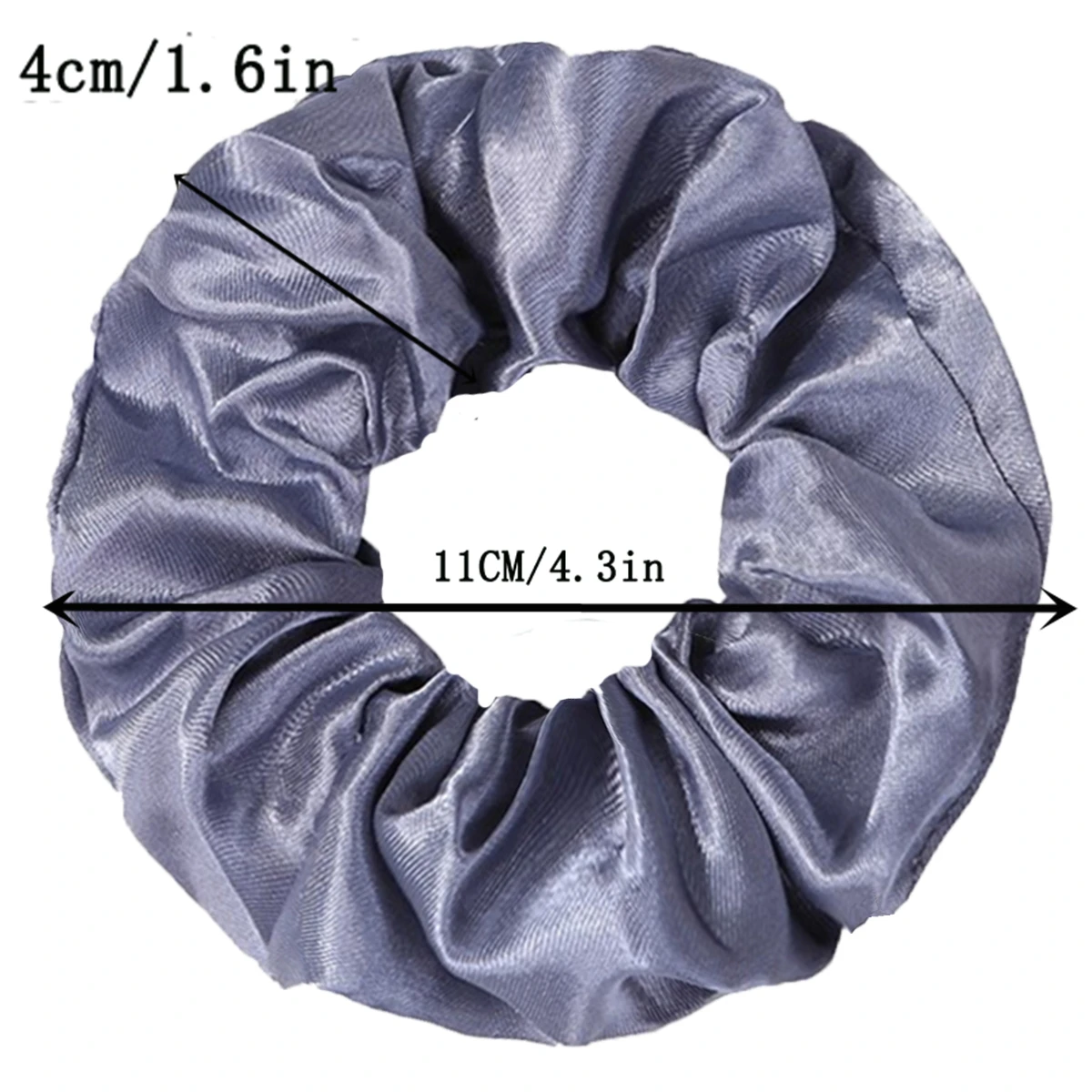 12-Piece Satin Hair Scrunchies Set - Solid Color Collection