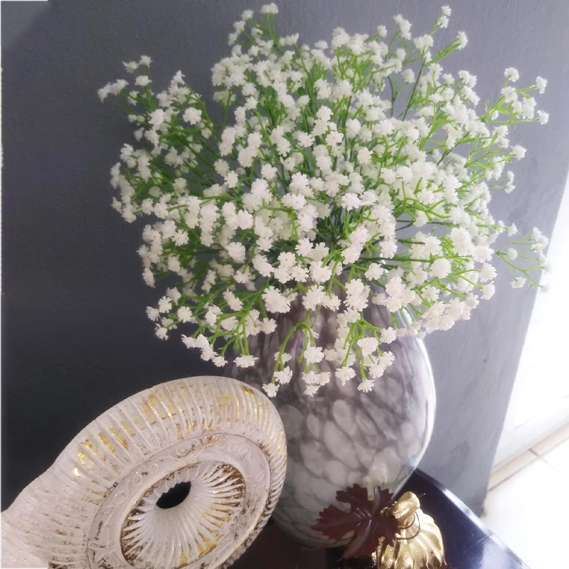 90Heads 52cm Babies Breath Artificial Flowers Plastic Gypsophila DIY Floral Bouquets Arrangement for Wedding Home Decoration wedding bouquets wedding flower decoration artificial gypsophila plants