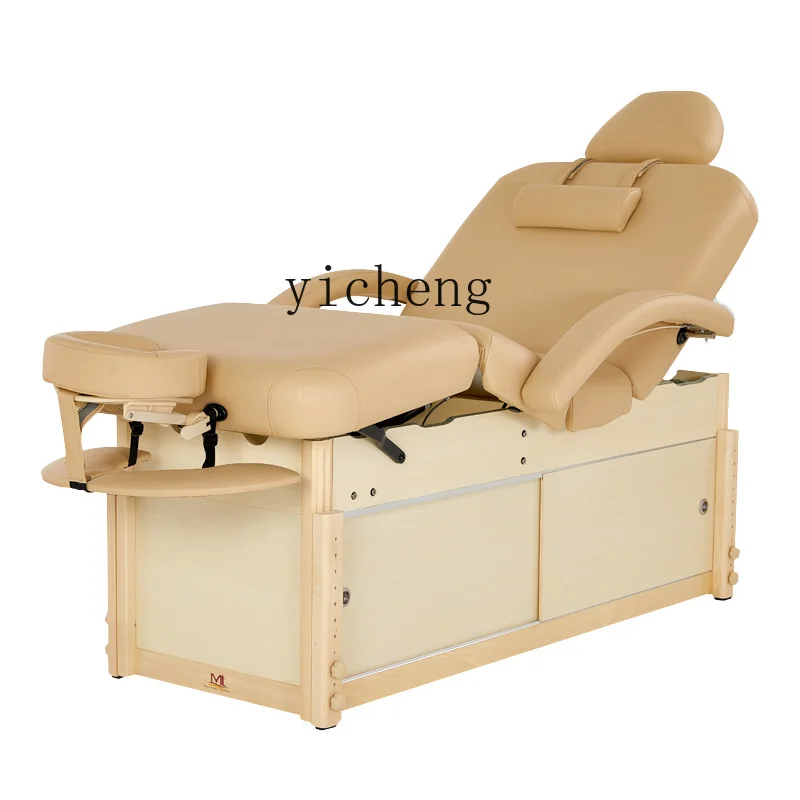 

Zc Fixed Beauty Salon Massage Couch Facial Bed with Locker Massage Bed Solid Wood