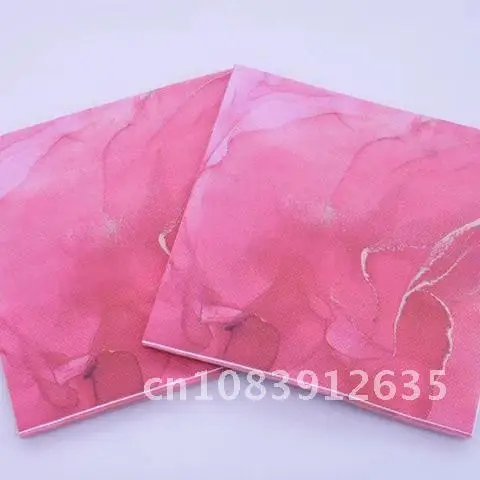 

Latest 20pcs/set Pink Paper Napkin 33*33cm Disposable Tableware 100% Natural Wood For Party Supplies
