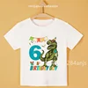 New Boy/Girl Cartoon Dinosaur Print Number Name T-Shirt Kids Cute Birthday Gift Clothes Baby Dinosaur Cartoon T-Shirt 4