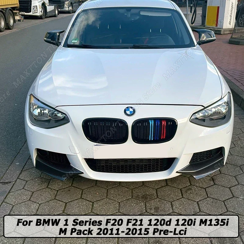 Paraurti Anteriore Spoiler Splitter Per Bmw Serie 1 F20 F21 120D 120I M135I M Pack 2011-2015 Kit Carrozzeria Pre-Lci Tuning Nero Lucido