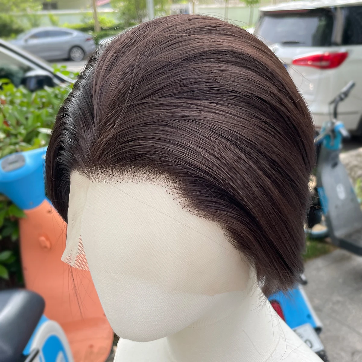 Natural Brown Short Bob Cut Synthetic Lace Front Wigs Women Men Hairline Glueless 13x4 Lace Front lace front wig lace wigs synthetic wigs womens synthetic wigs