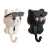 Cartoon Cat Hook Self Adhesive Dormitory Bedroom Door Hangers Hooks Key Umbrella Towel Cap Coat Rack Wall Decoration Rack 4
