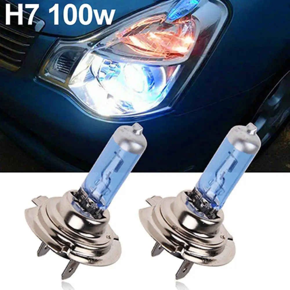 2Pcs H1 H4 H7 55W 100W Xenon Gas Halogen Headlight White Lamps 12V 5000K Bulbs carros Exterior Automobile Car