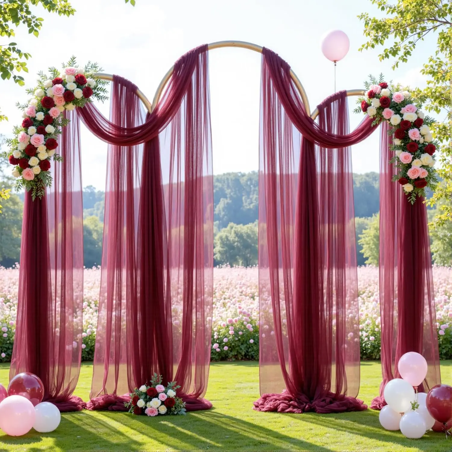 3-10M Wedding Arch Draping Fabric Backdrop  for Wedding Reception Tulle Backdrop Birthday Party Baby Shower Arbor Ceiling Decor