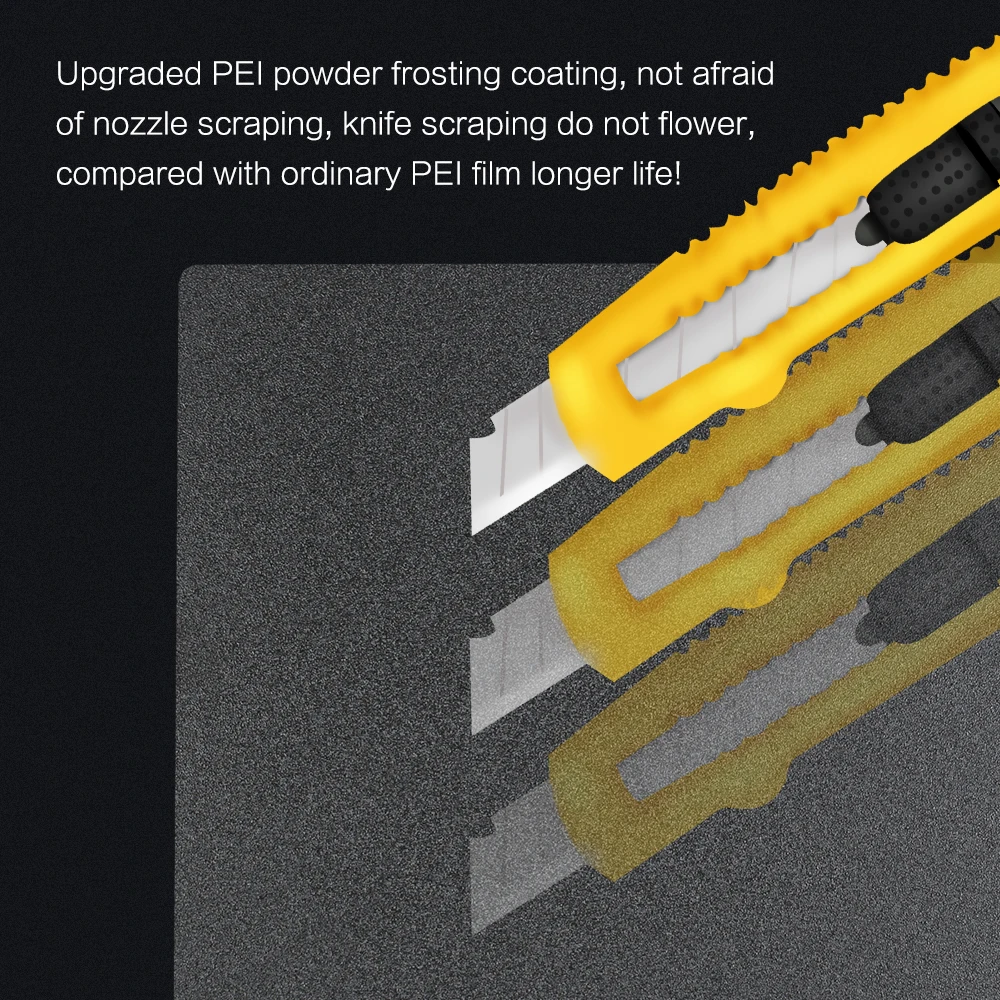 Folha de Aço Fosco Primavera Peças Impressora 3d Pei pó Revestido Build Plate Base 220 mm 235 mm 310 mm 410 mm Heat Bed Print para Ender Xcr - Imagem 3