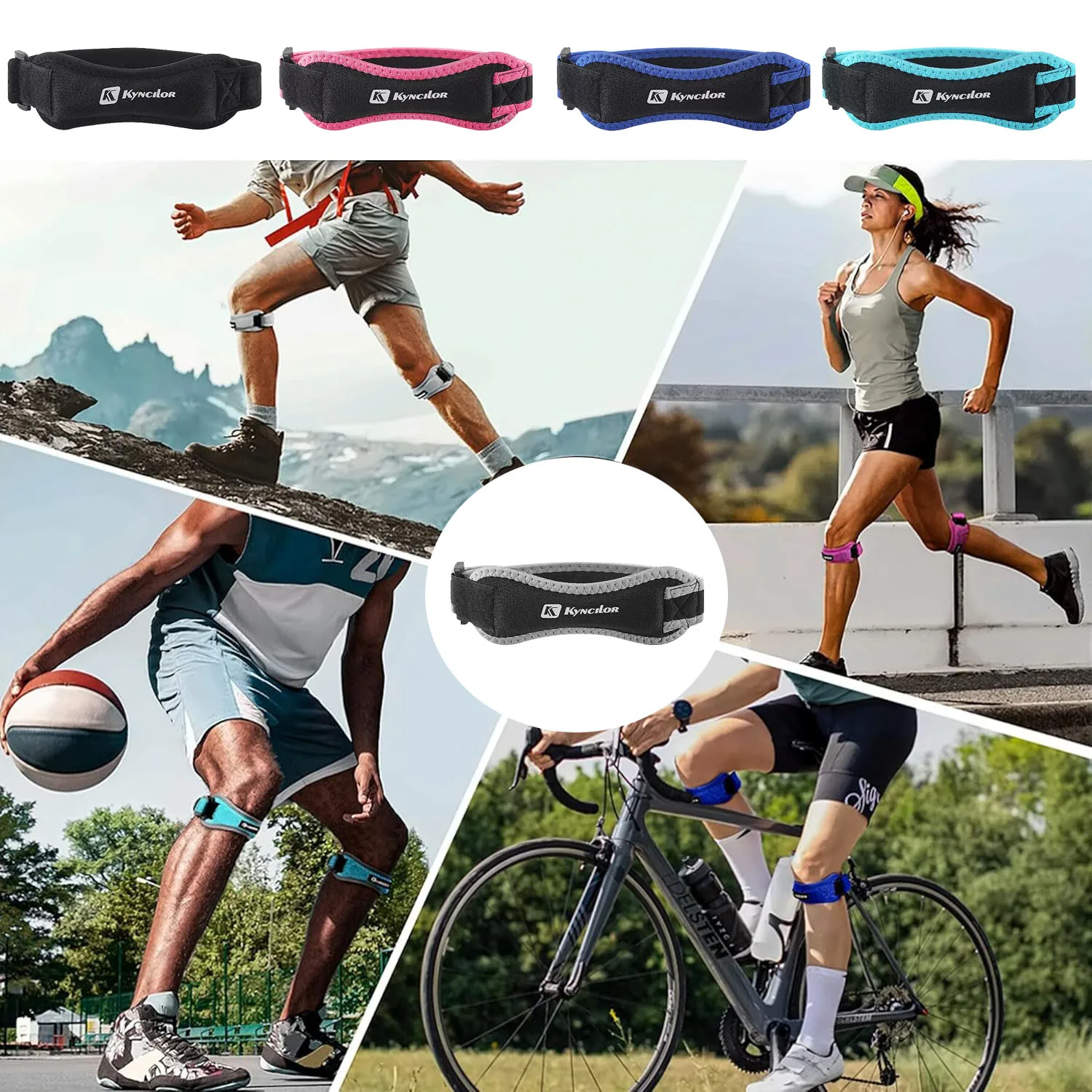Patella Knee Strap 2 Pack Adjustable Knee Brace Patellar Tendon Stabilizer Support Band For Pain Relief Running Basketball