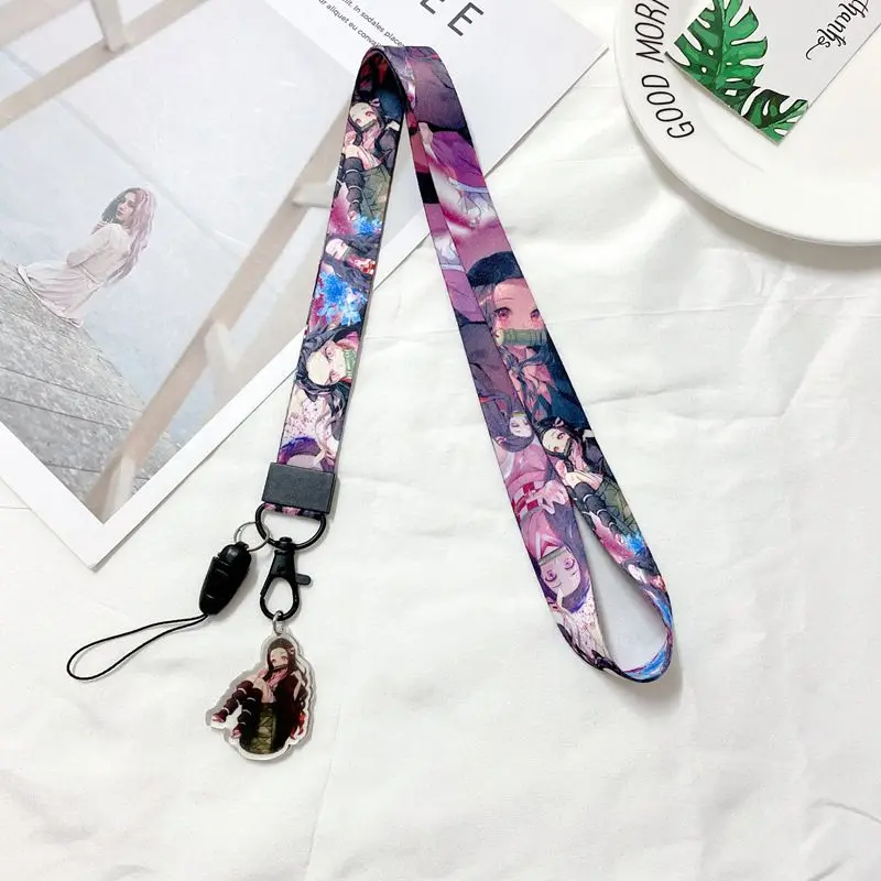 Demon Slayer Nezuko Tanjiro Kamado Agatsuma Zen'itsu Sabito mobile phone lanyard creative high value cute couple wristband gift