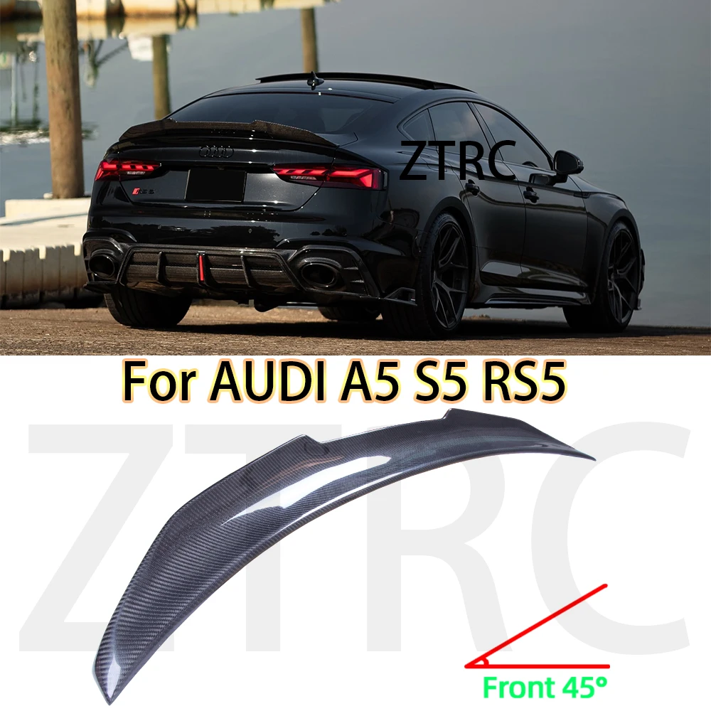 Car Spoiler For Audi A5 S5 RS5 B9 B9.5 4Door Sportback PSM Style Real carbon fiber material 2017-2024