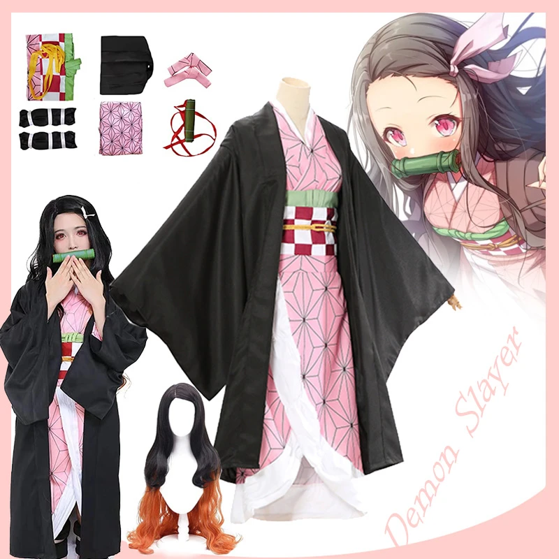 sello Palacio de los niños Volverse loco Nezuko Disfraz de Anime Demon Slayer, disfraz de Kamado Nezuko, Kimono  Haori, peluca Kimetsu No Yaiba, Disfraces de Halloween para niños y  adultos| | - AliExpress