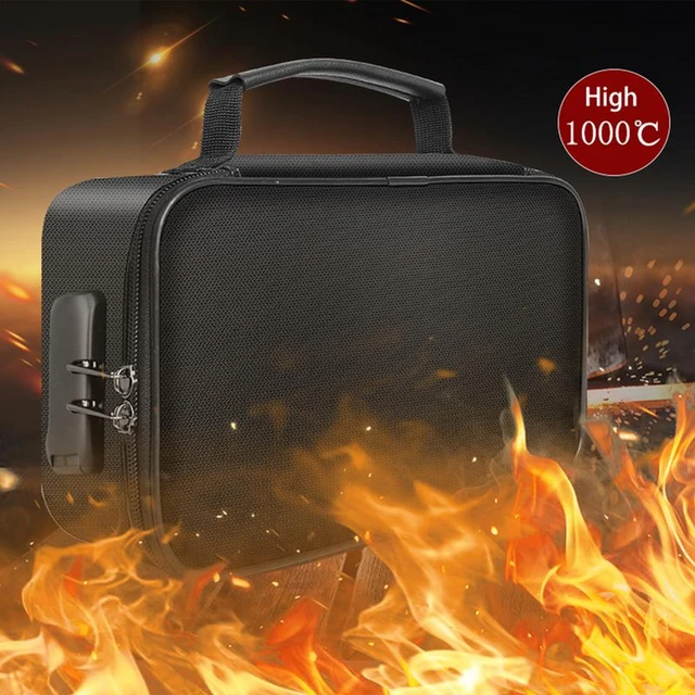 D3 Document Bag Lockable 3-layer Flame-retardant Documents Storage