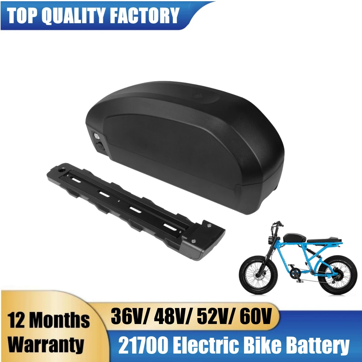 

21700 Ebike Battery 60V 52V 48V 36V 20Ah 25Ah Electric Bicycle Downtube Batteries Pack for 250-1200w Motor