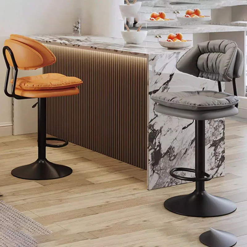 

Metal Black Bar Chair Lift Low Velvet Waterproof Luxury Chair Reception Swivel Taburetes Vintage Cocinas Bar Lounge Furniture