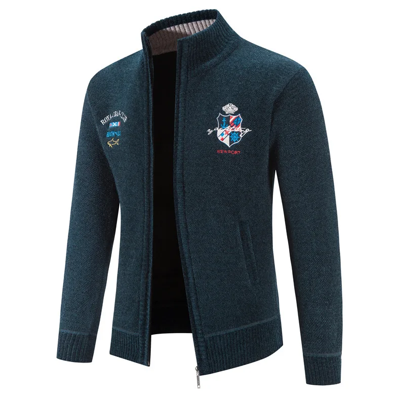 Men's Knitted Embroidered Cardigan View 2