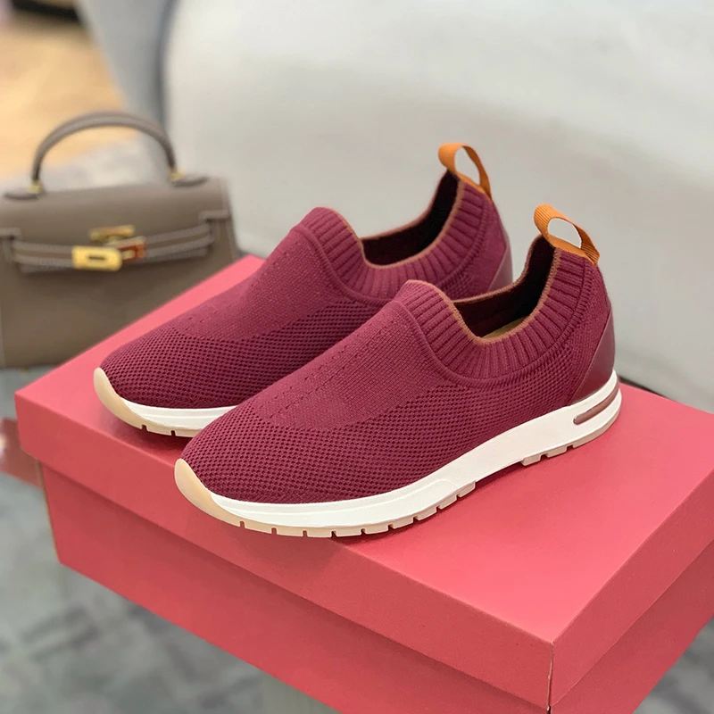 

Versatile Female Loafers Spring New Handmade Weave Upper Non-slip Leisure Shoes Round Head Height Increasing Lovers Shoes