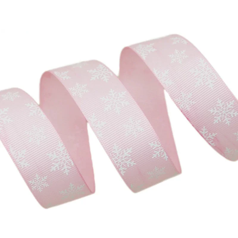 (10meters/lot) 1'' (25mm)  Printed Snowflake Grosgrain Ribbon Christmas Gift Handmade DIY Ribbon Top Quality Ribbons