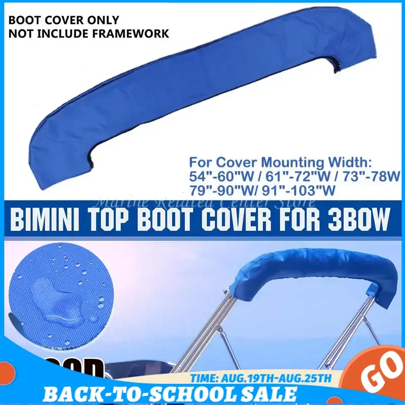 Fishing Boat Cover Boat Cover 600D 3 BOW Bimini Top Boot Cover No Frame Boat Cover Waterproof Anti UV Boat Dustproof Accessories