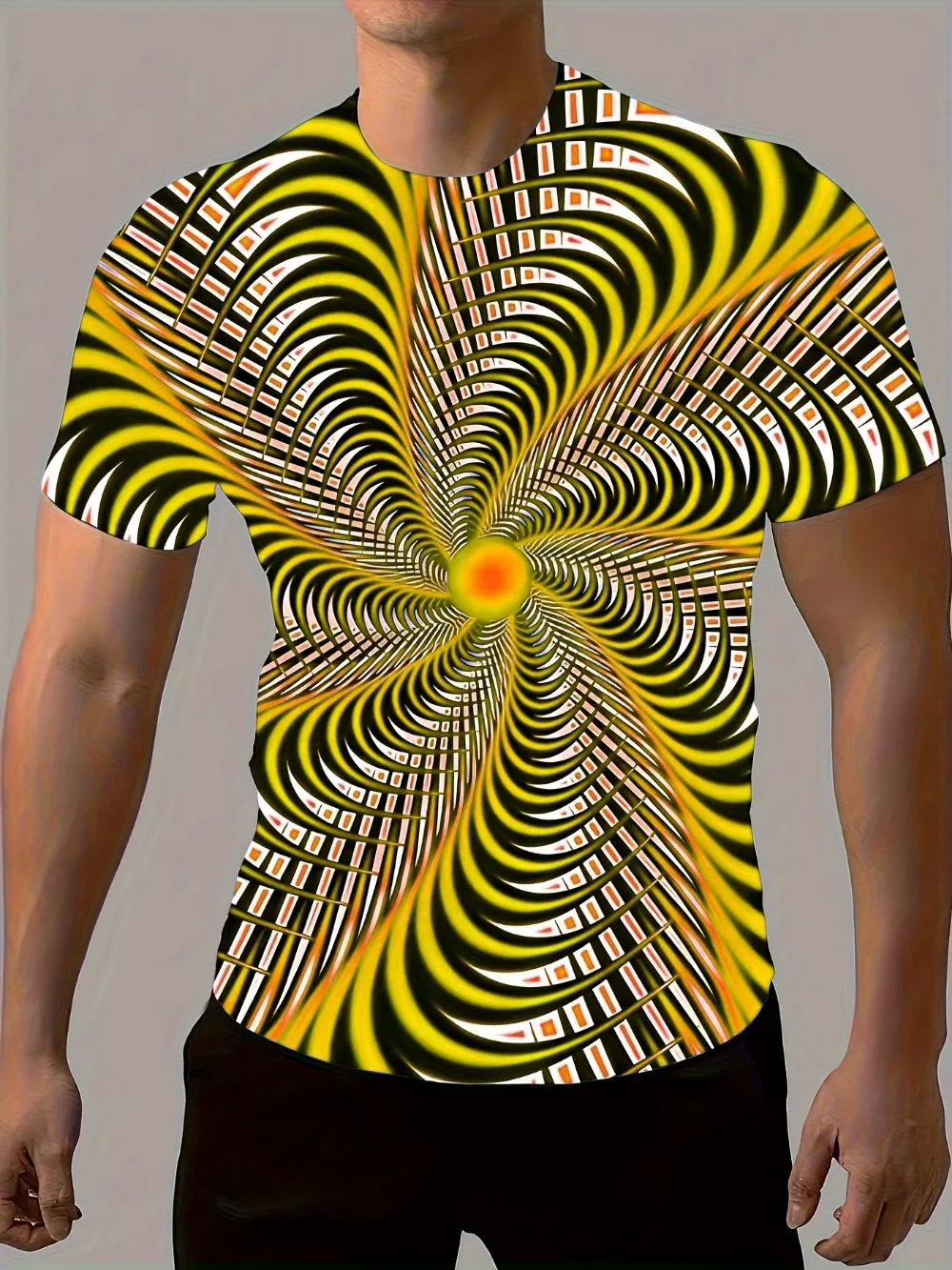 Kreativität Rainbow Vertigo Hypnotic Vortex 3D Sport Schnelltrocknend Breatha Herren T-Shirt Outdoor Street Casual Eltern-Kind-Kleidung