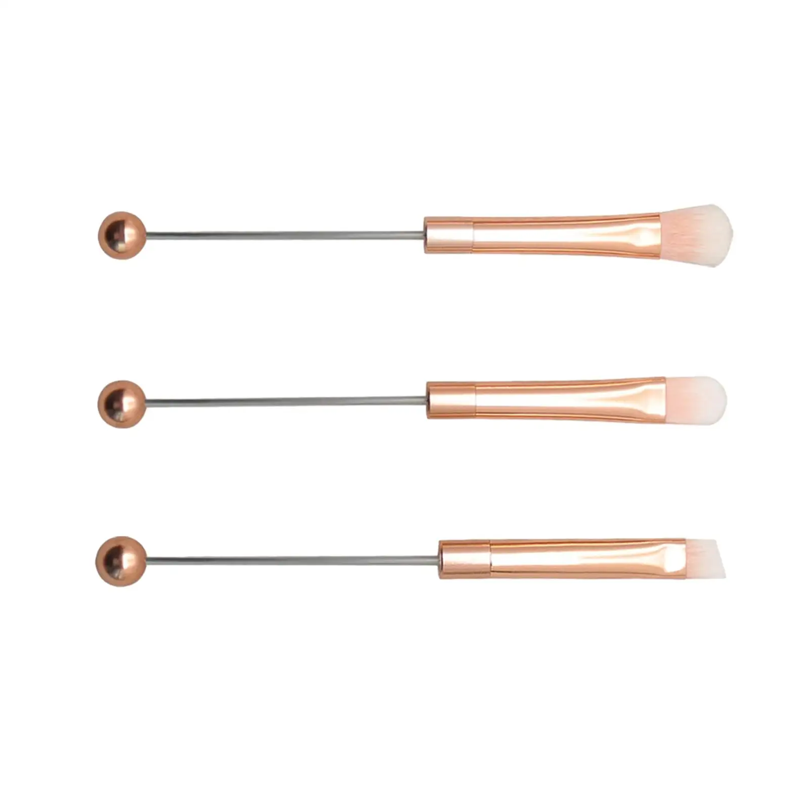 

Beadable Makeup Brush Metal Tube with Soft Synthetic Fiber DIY Cosmetic Brushes for Women Sister Adults Lady Birthday Gifts