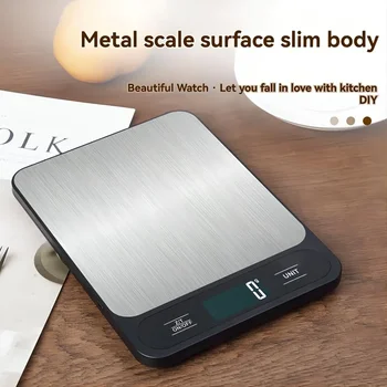 Bilancia da cucina digitale LCD ad alta precisione 5 kg/1 g 10 kg/1 g Bilancia per grammi di cibo cotto Bilancia per caffè Display LCD retroilluminato blu Bilancia per grammi 1