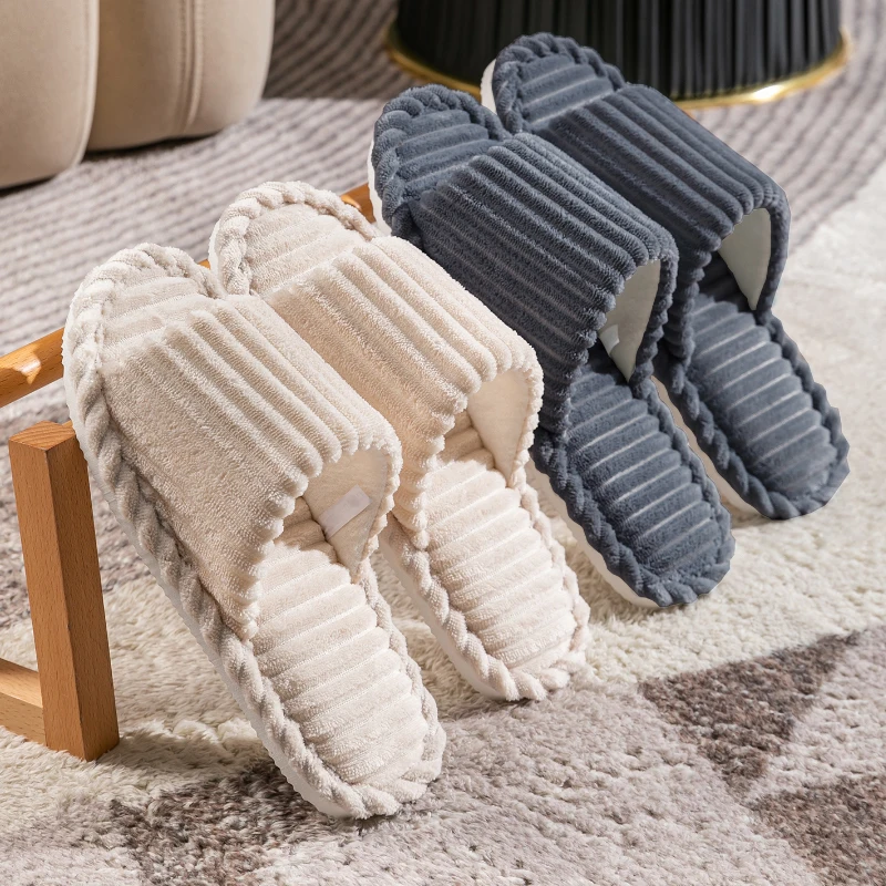 Men's open Toed Slippers Autumn and Winter Indoor Anti slip Breathable Bedroom Silent Couple's home Shoes for Srping and Autunm — view 5