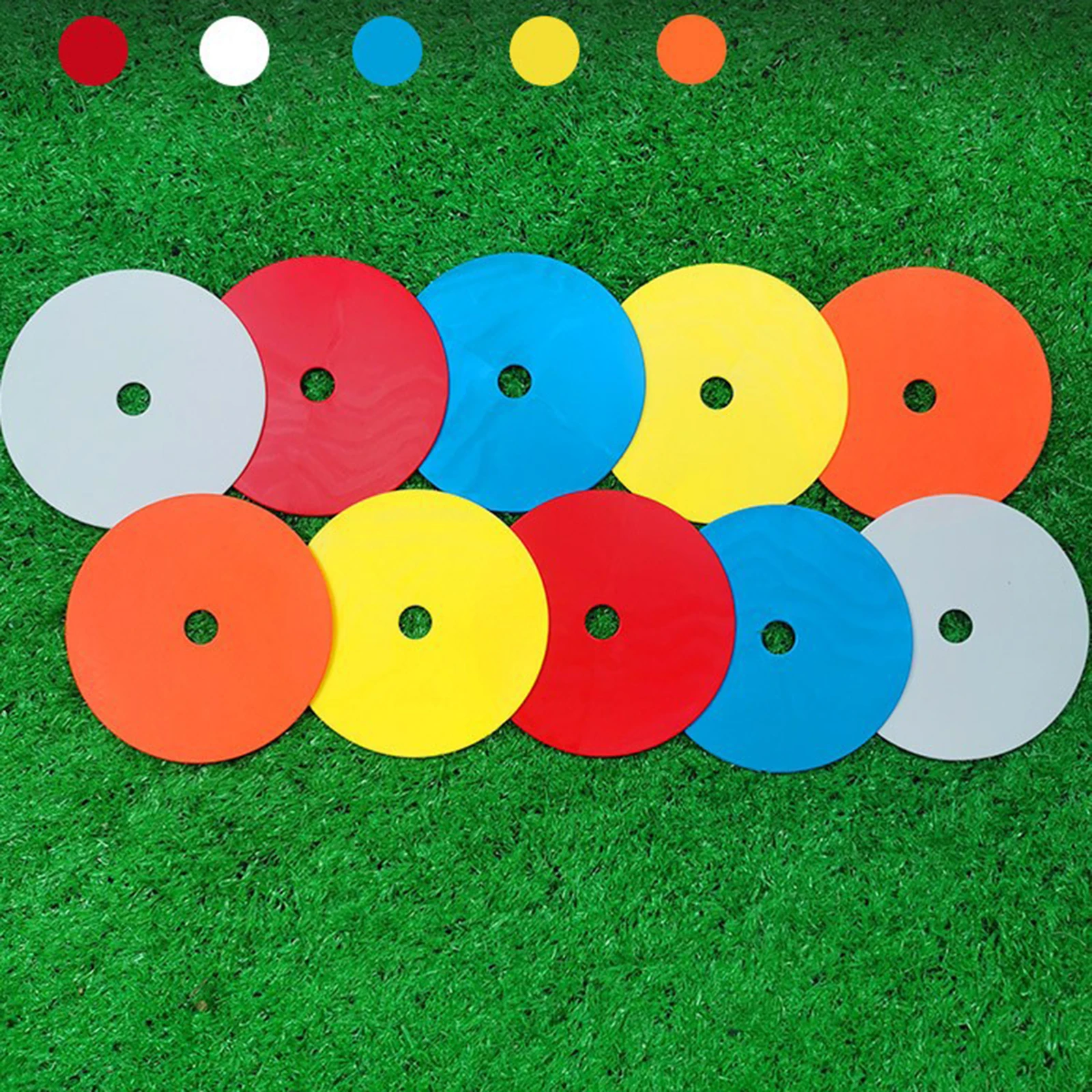 10PCS Soccer Flat Disc Markers Non-Slip Spots Markers Football Basketball Sports Speed Agility Training Aids Accessories
