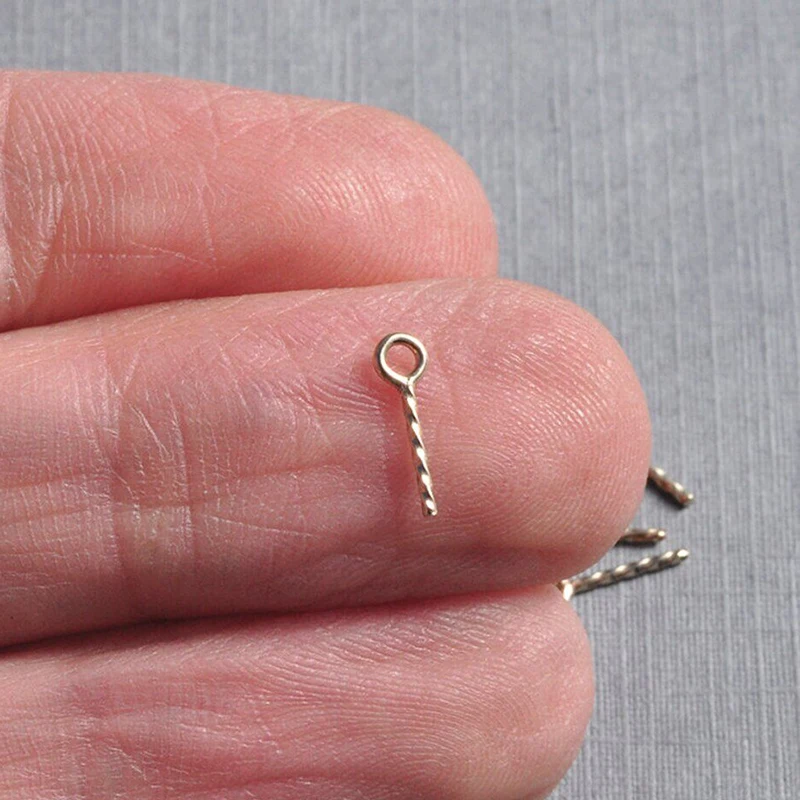 1000pcs Silver/Gold/Bronze Screw Eye Bail Findings - Top Drilled 4x8mm & 5x10mm For Jewelry Making