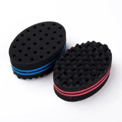 Oval Double Sides Hair Brush Sponge Brush for Natural Afro Coil Wave Dread Sponge Brushes Hair Braids Braiding Hair