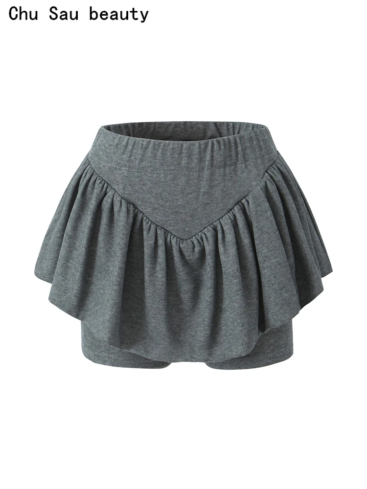

Chu Sau beauty 2023 Women Autumn Fashion Hot Sweet Elastic Tight Shorts Skirts Sexy Slim Super Short Skirt Chic Ballet Skorts