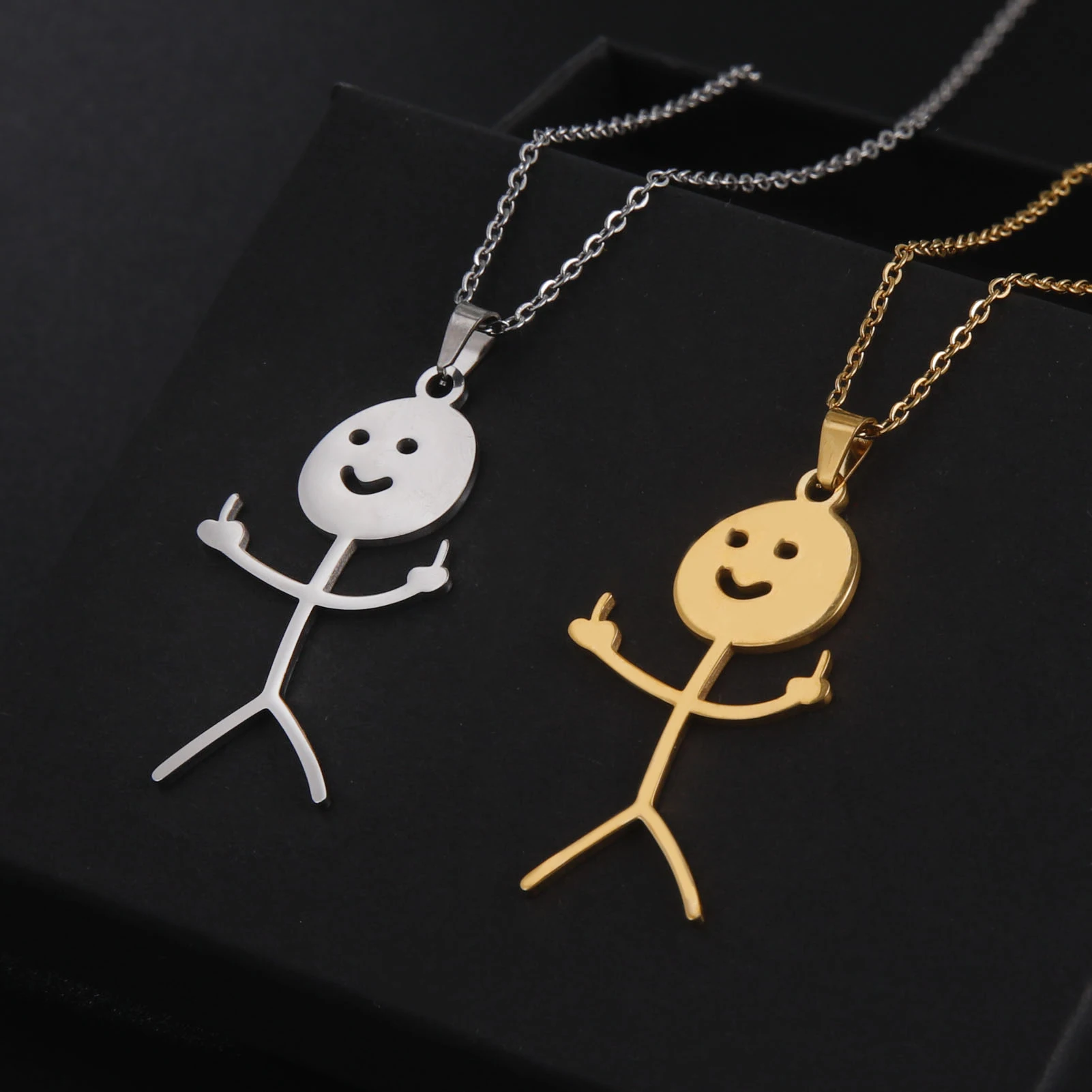 Dreamtimes Fashion Hip Hop Fxck You Funny Doodle Pendant Necklace For