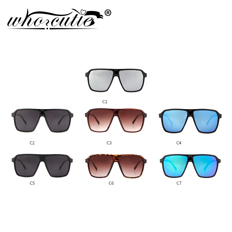 Leopard Frame Flat Top Sunglasses for Men