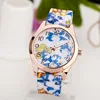 Casual Fashion Watch Printed Silicone Strap Clock Luxury Quartz Ladies Watches Women Flower Pattern Multi-Color Wristwatch Reloj 4