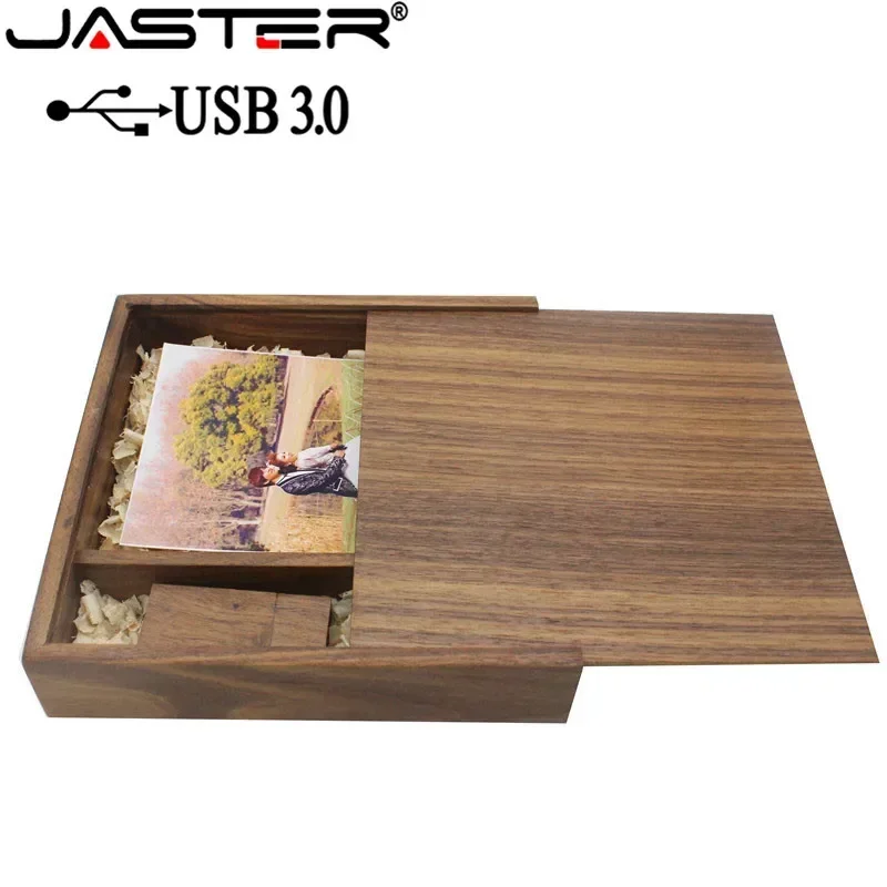 Jaster-álbum de Fotos de Madeira com Caixa de Presente Usb 3.0 Flash Drive Pendrive Presente de Casamento Logotipo Livre 1pc 16gb 32gb 64gb - Imagem 5