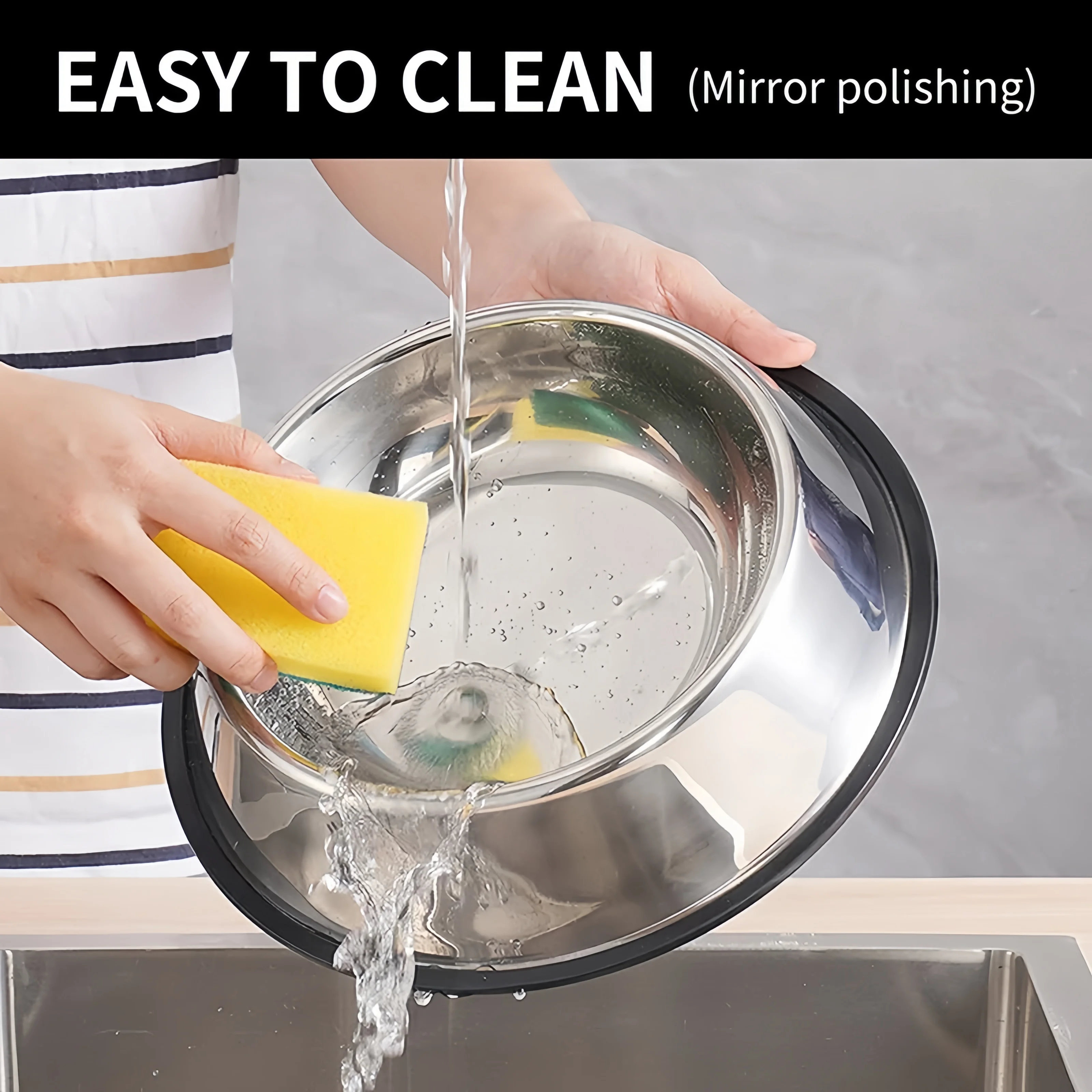 Edelstahl-Futternapf für Hunde und Katzen, Trinknapf aus Metall, robust und leicht zu reinigen, 6 Größen_voghion.com