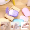 50pack Disposable Paper Soap Portable Paper Soap with Plastic Box Foaming Paper Soap for Outdoor Camping Hiking Travel 3