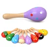 1pc Baby Kid Wooden Ball Toy Sand Hammer Rattle Musical Instrument Percussion Infant Dropshipping Support 4