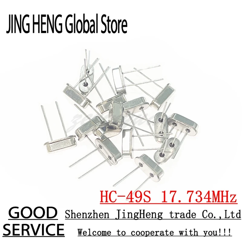 20pcs HC-49S 17.734MHz Crystal Oscillator Passive Quartz Resonator 17.734 MHz 17.734M Hz Electronic Kit